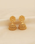Gold Flower Jhumka Earrings