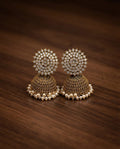 CZ Diamond Jhumka Earrings with Pearl Drop