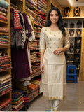 Tissue Cod Set - Cream with Gold Border and Embroidery