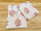 White Floral Tissue Kurta Set - Product View
